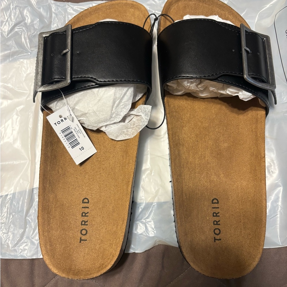 Torrid Black and Tan Sandals